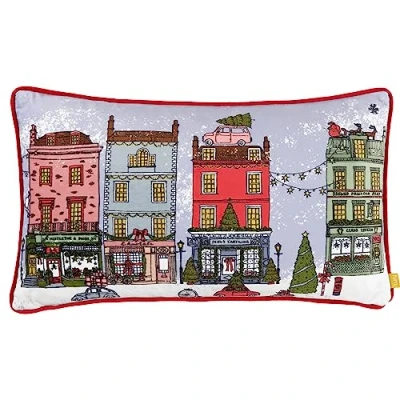 Image of furn. Christmas Spirit Velvet Piped Feather Filled Cushion Multicolour Size 30 cm x 50