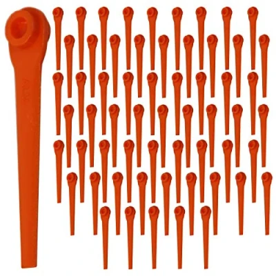 Image of SPARES2GO Plastic Blades Compatible with Flymo SimpliTrim Li Battery Grass Trimmer Strimmer (Pack of 60)