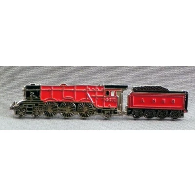 Image of Metal Enamel Pin Badge Brooch Steam Train Flying Scotsman (Red)