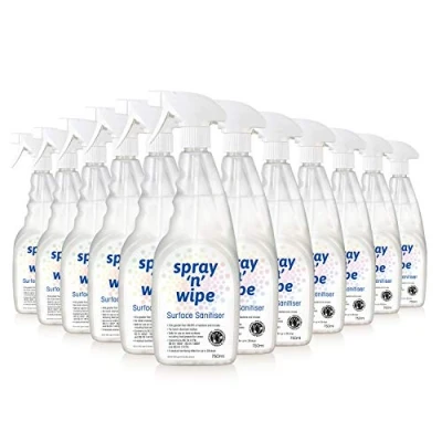 Image of Spray N Wipe Antibacterial Cleaner 750ml (12 Pack) Kitchen &amp; Bathroom Anti Bac Sanitiser Tested Certified Sanitising Effect up to 28 days