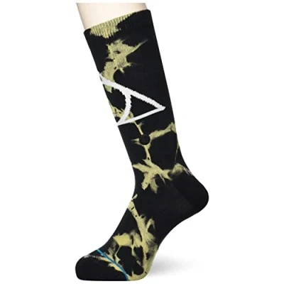 Image of Stance Cloak Wand Stone Crew Socks Harry Potter Black UK Size 6 13 (Black, Large)