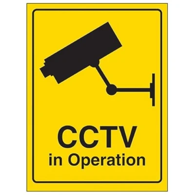Image of V Safety CCTV Camera In Operation Sign 100mm x 150mm Rigid Plastic