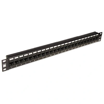 Image of LINDY 19 Inch CAT5e 1U 24 Port RJ 45 Patch Panel Unshielded Black