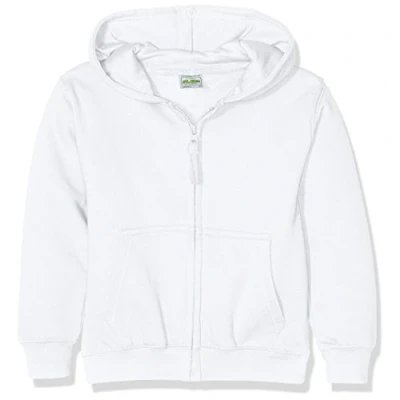 Image of AWDis Boy&#039;s Kids Zoodie Hoodie, White (Arctic White), Large