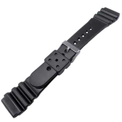 Image of Talk Time Black Rubber Divers Watch Strap 22mm To Fit Seiko Z22