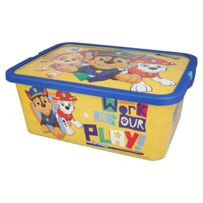 Image of KP Pharma Paw Patrol Kids Toy Storage Boxes with Click Lock Lid for Toys, Books, Blankets, Clothes Box Boys and Girls, 13L