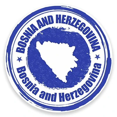 Image of 2 x 10cm Bosnia &amp; Herzegovina Flag Vinyl Sticker Decal Laptop Car Travel #9315 (10cm Wide High)