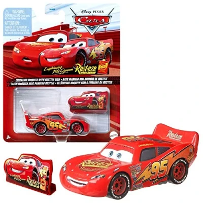 Image of Mattel Selection Vehicles Racing Style Disney Cars Die Cast 1:55 Car, Type: Lightning McQueen Rust Eze Sign, CDXV59