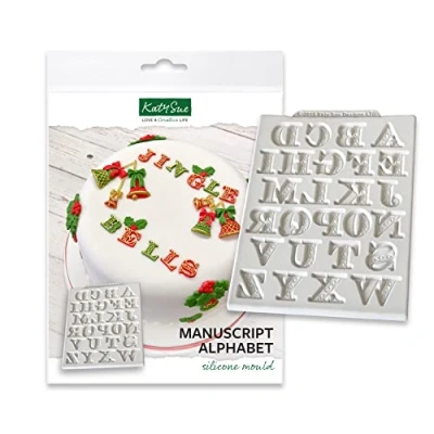 Image of Katy Sue Upper Case Manuscript Alphabet Silicone Mould for Cake Decorating &amp; Crafts