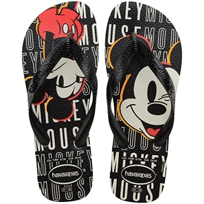 Image of Havaianas Unisex Top Disney, White/Black/Black, 7.5/8