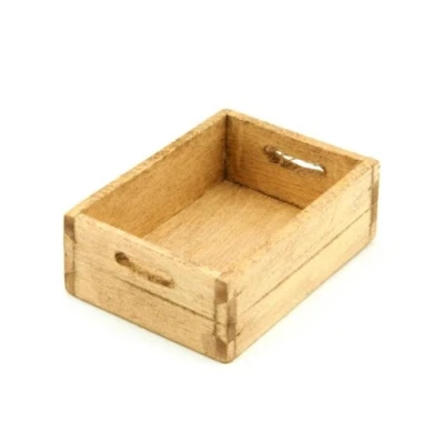 Image of MyTinyWorld Dolls House Miniature Aged Wood Small Bottle Crate