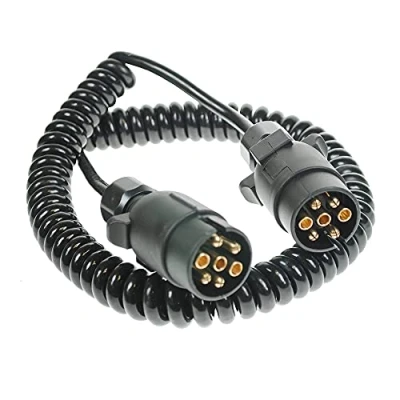 Image of Maypole 5884 3m 12N 2 x 7 Pin Curly Extension Lead