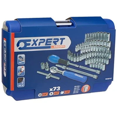 Image of Britool E030707B Socket Set A/F and Metric 1/4&quot; Drive, Multicolor, 73 Pcs