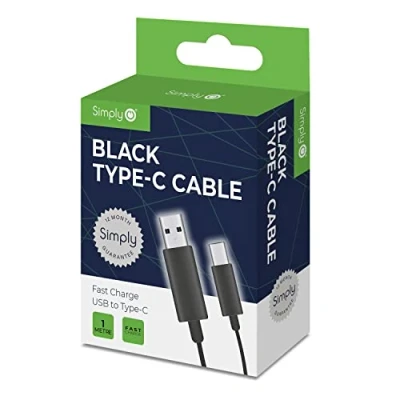 Image of 39x Simply USB Type C Cable 1.5m Black ICTC01