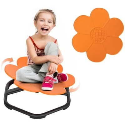 Image of AIYAPLAY Sensory Spinning Chair, Autism Kids Swivel Wobble Chair for Training Body Coordination &amp; Balance Physical Therapy, Orange