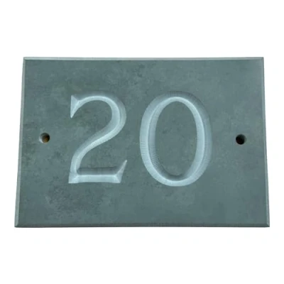 Image of HNP Personalised Smoky Green Slate with Natural Infill, 1 or 2 Digits, 14x10cm
