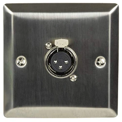 Image of C3B1 Face Plate 3 PIN XLR Microphone Socket Balanced Line Steel Wallplate Female