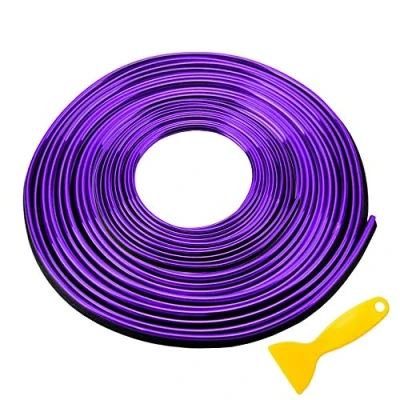 Image of ETOPARS 10M 32.8ft Car Trim Interior Strips Purple Automotive Gap Fillers Moulding Line Decorative Filler Flexible Edge Strip Dashboard