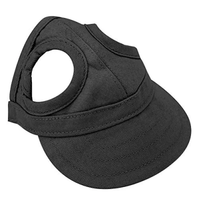 Image of Fdit Pet Dog Cat Baseball Outdoor Cap Sunbonnet Adjustable Stripe Summer Travel Sport Hat (M Black)