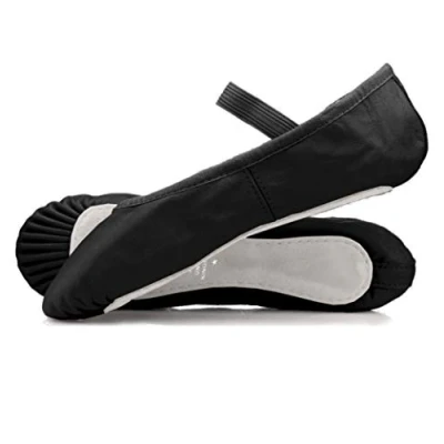 Image of Roch Valley Ophelia Full Sole Black Leather Ballet Shoes (Black, 4)