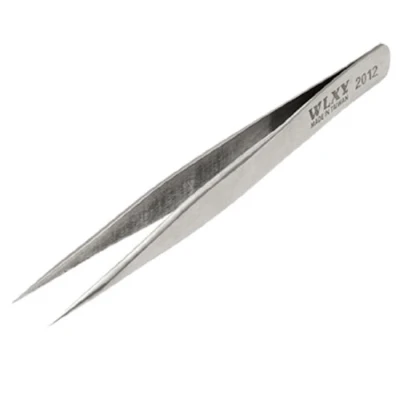 Image of sourcing map Fine Point Silver Tone Pointy Straight Tweezers 4 1/2&quot; for Crafting Repairing