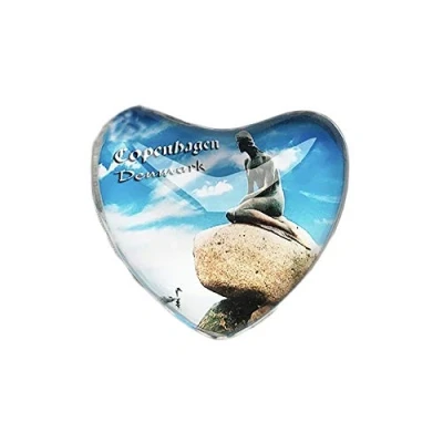 Image of 3D Nordic Copenhagen Denmark Refrigerator Fridge Magnet Crystal Glass Handmade Tourist Travel Souvenir Collection Gift Whiteboard Magnetic Sticker Home Decoration