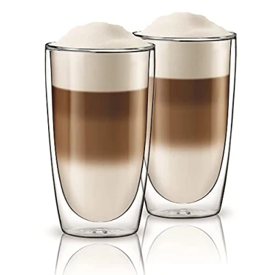Image of Aqualogis Double Wall Thermo Insulated Glass Latte Macchiato 350ml, Set of 2