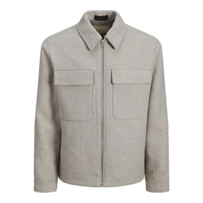 Image of JACK &amp; JONES Men&#039;s Jprblurussel Wool Blend Jacket Sn, Oatmeal, S