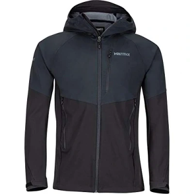 Image of Marmot Men&#039;s ROM Jacket, Breathable Softshell Water Repellent Outdoor Windproof Anorak, Black, XXL