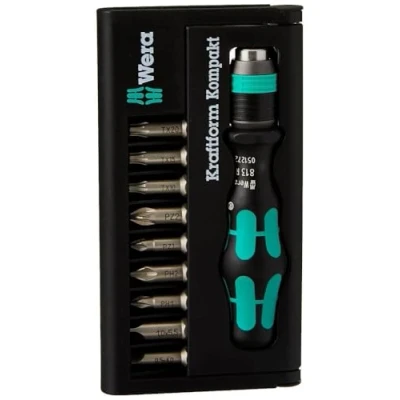 Image of Wera Kraftform Kompakt 10 Bit Holding Screwdriver &amp; Set, PH/PZ/SL/TX, 05056653001