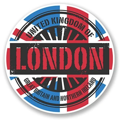 Image of 2 x 10cm London England UK Vinyl Sticker Decal Travel Luggage Flag Tag #6026 (10cm 10cm)