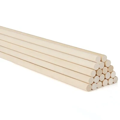 Image of Belle Vous Natural Round Wood Dowel Rods (20 Pack) 91.2cm / 35.91 Inches Extra Long Unfinished 9.5mm Wooden Craft Sticks Dowels for Woodcraft, Art Projects, Decorations &amp; DIY Crafts