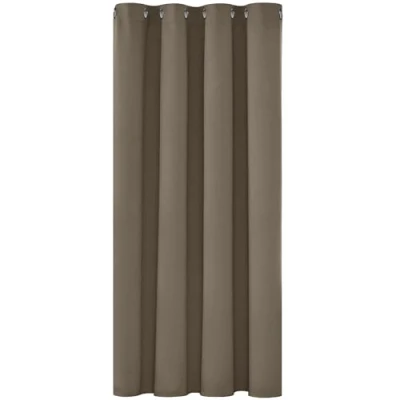Image of Deconovo Solid Curtain Blackout Material Eyelet Thermal Insulated Ring Top for Bedroom 52&quot;x 54&quot; Taupe 1 PANEL