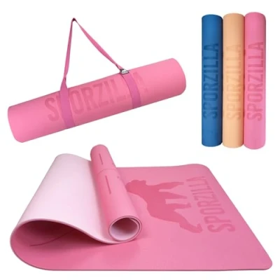 Image of Sporzilla ® Premium Fitness and Yoga Mat, Extra Wide 80 cm, 8 mm Thick, Non Slip &amp; Toxic, with Guide Lines