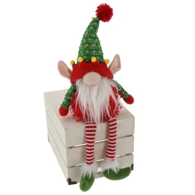 Image of Shudehill Giftware Jolly Xmas Friends Dangly Legs Ornament Santa, Reindeer &amp; Elf Christmas Decoration (Elf)