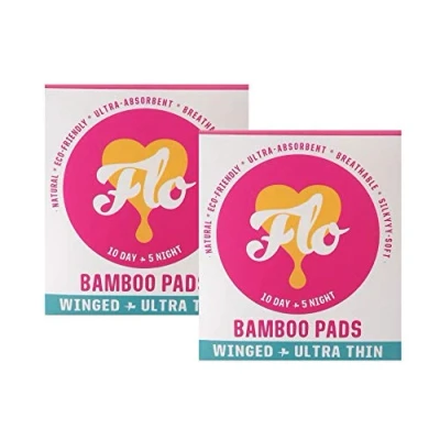 Image of FLO Natural Bamboo Pads Winged &amp; Ultra Thin 10 Day 5 Night (Pack of 2)