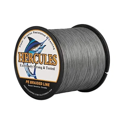 Image of Hercules Super Cast 500M 547 Yards Braided Fishing Line 80 LB Test for Saltwater Freshwater PE Braid Fish Lines Superline 8 Strands Grey, 80LB (36.3KG), 0.48MM