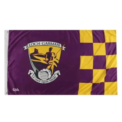 Image of OFFICIAL IRELAND GAA COUNTY WEXFORD CHECKED DESIGN FLAG 152cm x91cm.