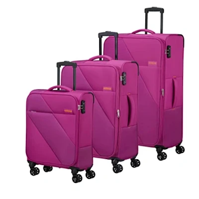Image of American Tourister Sun Break Suitcase Set 3 Pieces Standard Size, Luggage Set, Fushcia