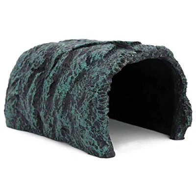 Image of M.Z.A Aquarium Cave Reptile Rock Hideout Hide Fish Tank Ornaments Away Turtle Basking Platform for Bearded Dragon Tortoise Small Lizards Amphibians