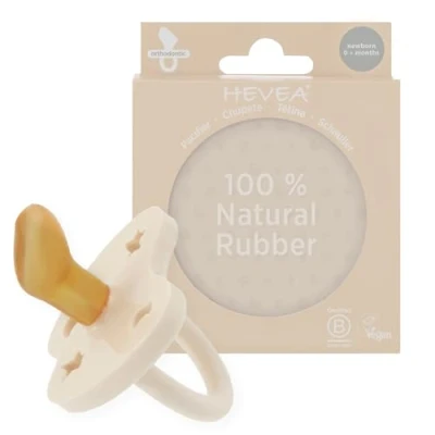 Image of Natural Rubber Dummy Pacifier Orthodontic Newborn 0+ Months Single Pack (Milky White)