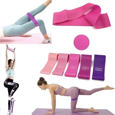Image of Pilates RESISTANCE BAND BAR, YOGA Band, Pull Up EQUIPMENT, BOOTY Bands, Gut Busting BODY TRIMMER, Waist &amp; Ab Shaper, Arms, Chest, Sit ROPE (PK5 Bands)