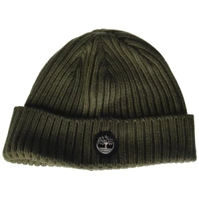 Image of Timberland Men&#039;s Gerippte Uhrenkappe mit Logo Platte Beanie Hat, Grape Leaf, One Size