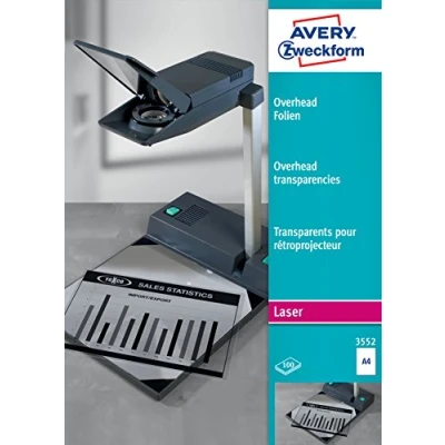 Image of Avery Zweckform 3552 Laser and Copier Transparencies A4 Clear Pack of 100