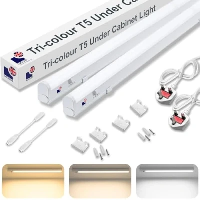 Image of Morris LED Under Cabinet Light Linkable 3 Colours in 1 3000k/4000k/6500k Kitchen UK Plug Included 288mm, 550mm, 850mm,1150mm (2, 1150mm)