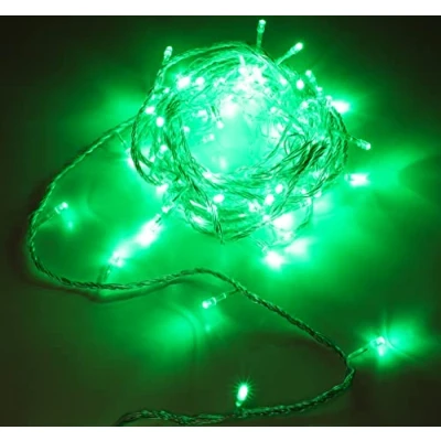 Image of Christmas Concepts® 100 Lime Green LED Chasing Lights ON Clear Cable