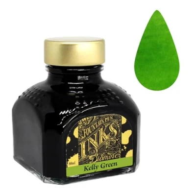 Image of Diamine 80ml Kelly Green fountain pen ink bottle