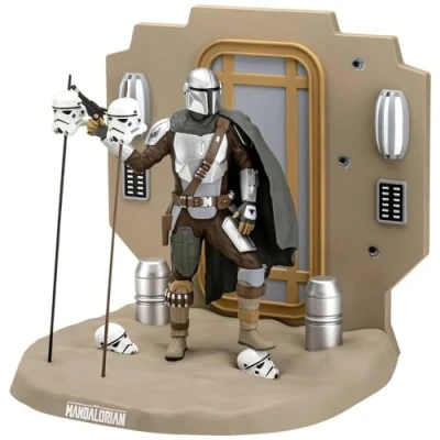 Image of Revell 06784 Star Wars: The Mandalorian Din Djarin™ Bounty Hunter 1:9 Scale Unbuilt/Unpainted Plastic Model Kit with Diorama Base