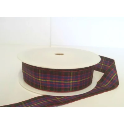 Image of 1 metre Trim of Cameron Polyester Tartan Ribbon 25mm Wide