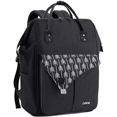 Image of Lekesky Women&#039;s School Bag with Laptop Compartment and Anti Theft Bag, Backpack, Work Daypack, Black arrow, 15.6 Zoll, Casual